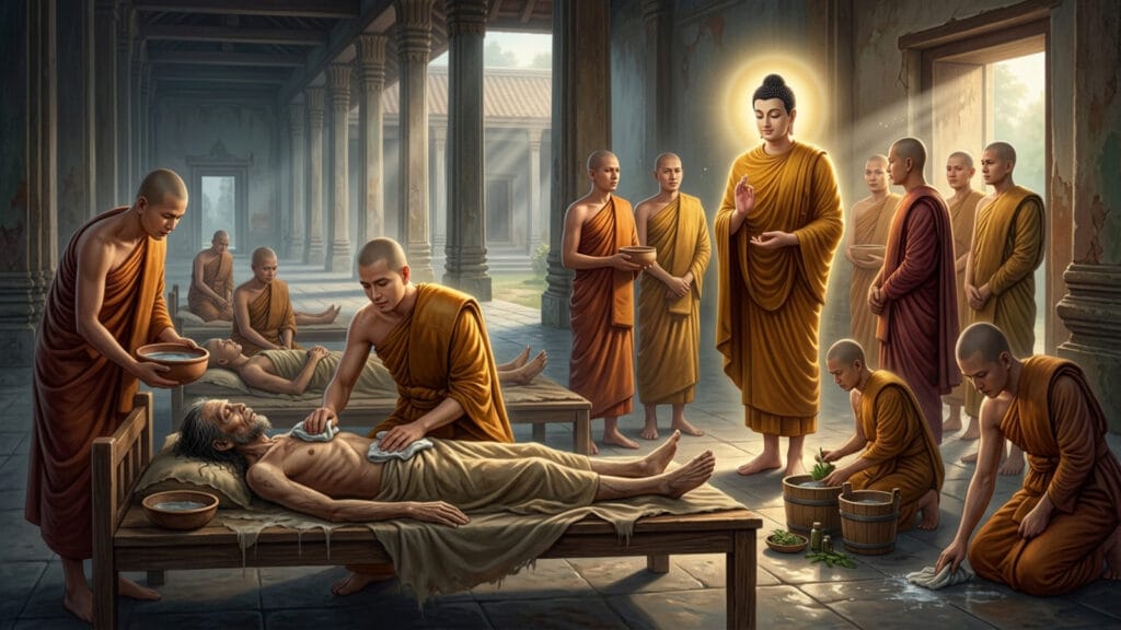 พระปูติคัตตติสสะ: พระพุทธเจ้าสอนการดูแลผู้ป่วยด้วยตัวเอง coverblog 20