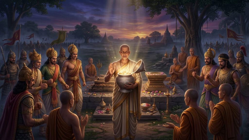 การแบ่งพระบรมสารีริกธาตุ: สงครามที่เกือบเกิดขึ้นหลังพุทธปรินิพพาน coverblog 33