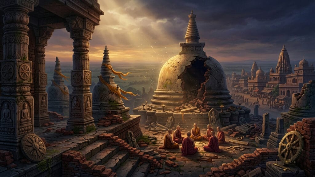 ทำไมพุทธศาสนาถึงเสื่อมไปจากอินเดีย? บทเรียนทางประวัติศาสตร์ coverblog 45